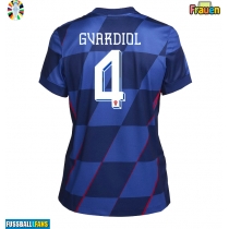 Kroatien Josko Gvardiol #4 Auswärtstrikot Frauen EM 2024 Kurzarm